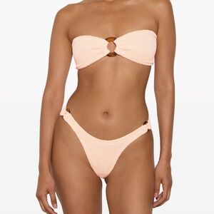 Hunza G Gloria bandeau crinkle bikini in Blush